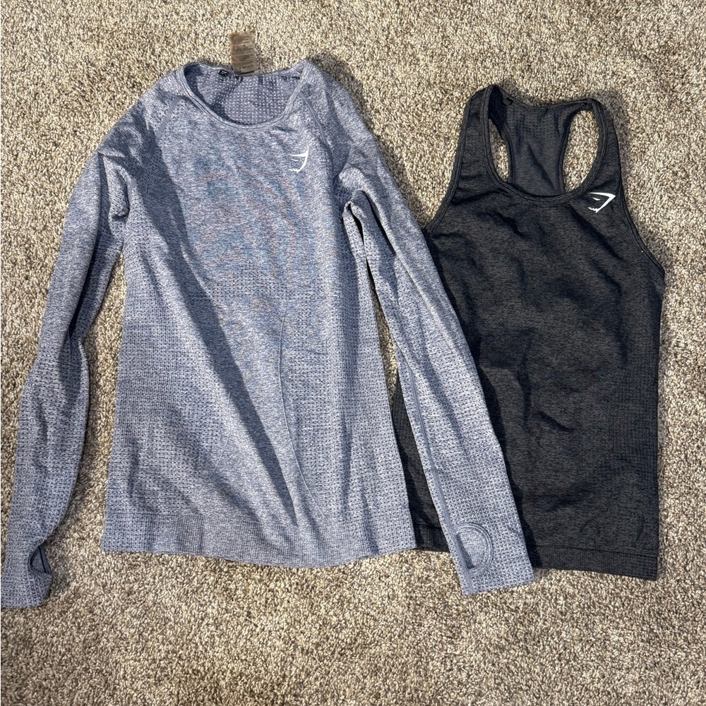 Gymshark Women’s Seamless LS Top & Tank (Medium / M) 🦈